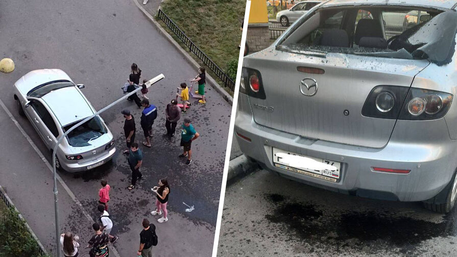 В Люберцах дети скинули пакет с водой на припаркованный автомобиль