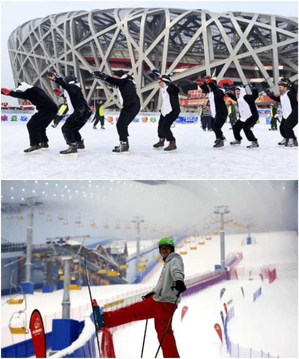 Пекин планирует закупить оборудование для создания искусственного снега и льда («City of Ice», National Stadium). | Фото: china.org.cn/ english.visitbeijing.com.cn.