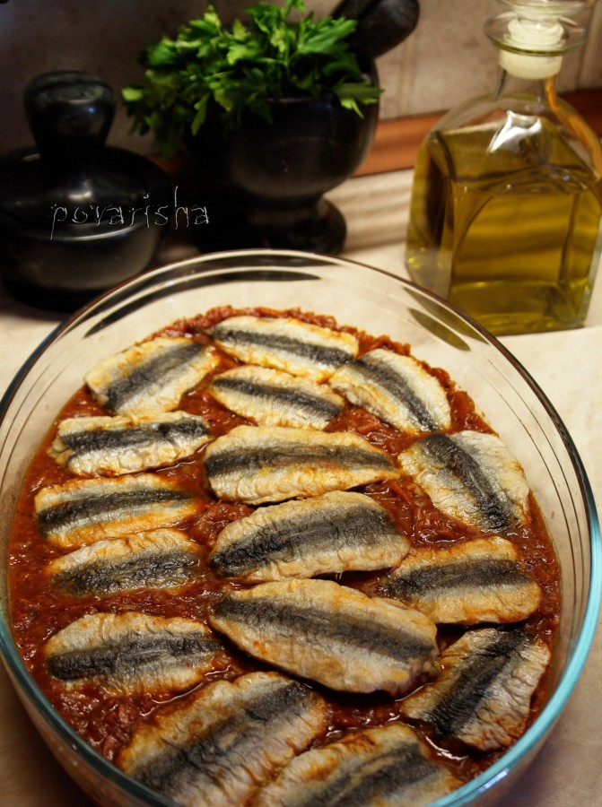 Фаршированные сардины  в томатном соусе кухни мира,рыбные блюда