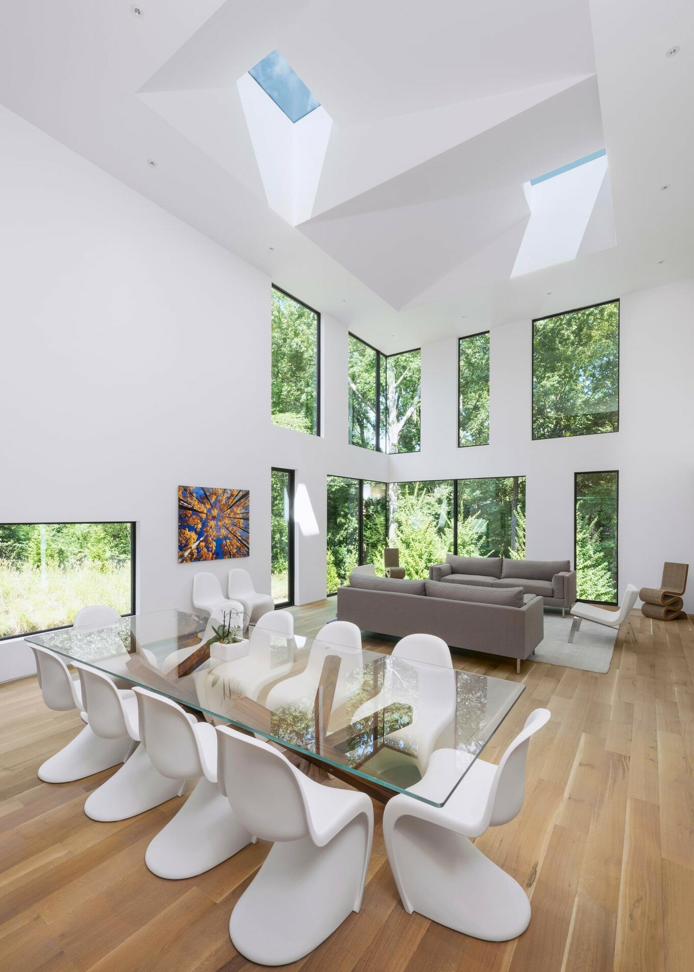 Зелёные крыши и открытые террасы дома в Атланте