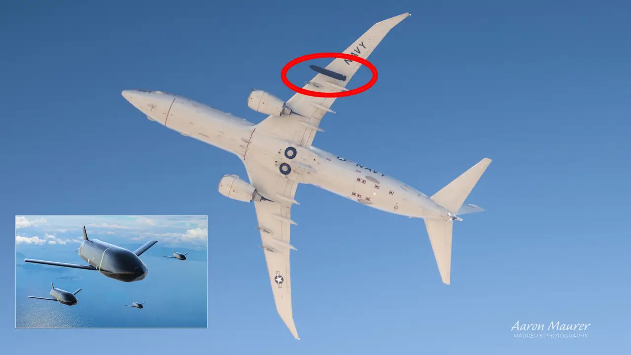 Появилось первое фото самолёта ВМС США P-8A Poseidon с ракетой LRASM