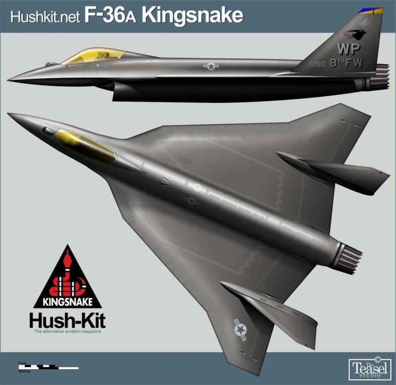 Концепт истребителя F-36 Kingsnake: какой может быть замена для F-16 и F-35 ввс