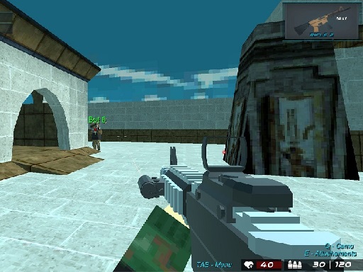 Блочная стрельба на арене 3D Pixel Combat