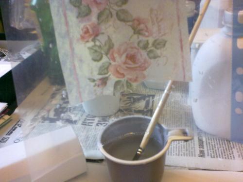 Наборчик для ванной комнаты. Декупаж. Мастер-класс Наборчик для ванной комнаты. Декупаж. Мастер-класс декупаж