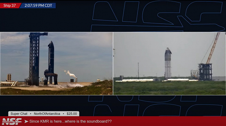 У SpaceX снова что-то пошло не так? Космический корабль Starship S37 привезли на огневые испытания и заправили топливом, но на этом всё и закончилось