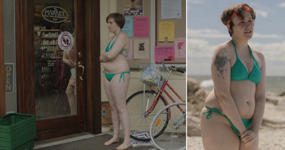 Lena Dunham Poses Poolside