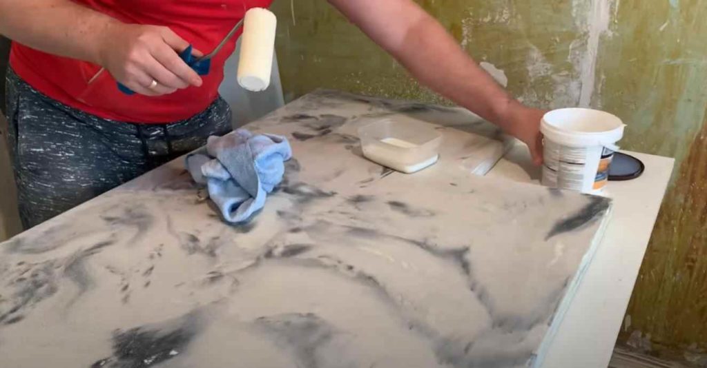 Как сделать бетонную столешницу с имитацией под белый мрамор для дома и дачи,мастер-класс