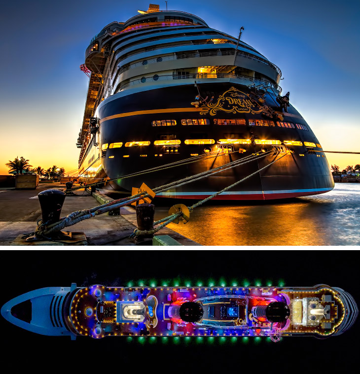 Круизные лайнеры с высоты