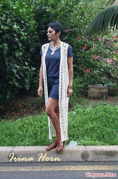 Длинный жилет “Подсолнухи” в стиле бохо шик от Ирины Хорн Длинный жилет “Подсолнухи” в стиле бохо шик от Ирины Хорн жилет бохо,рукоделие,своими руками