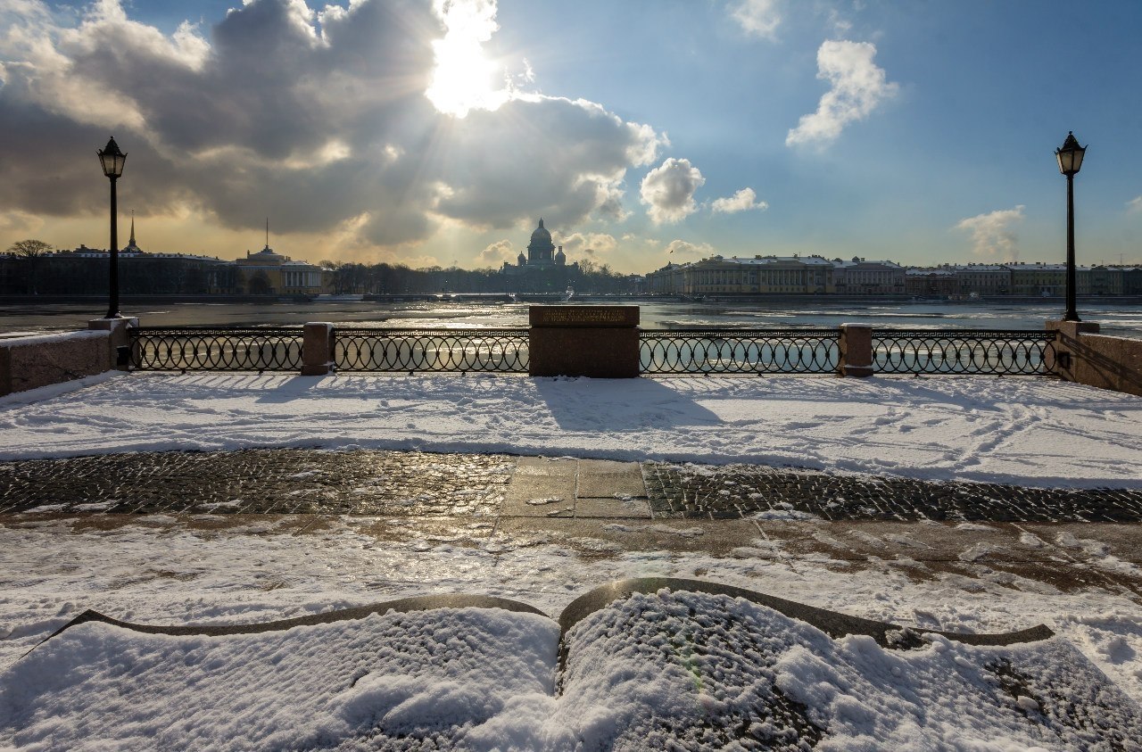 Утро зима Санкт Петербург