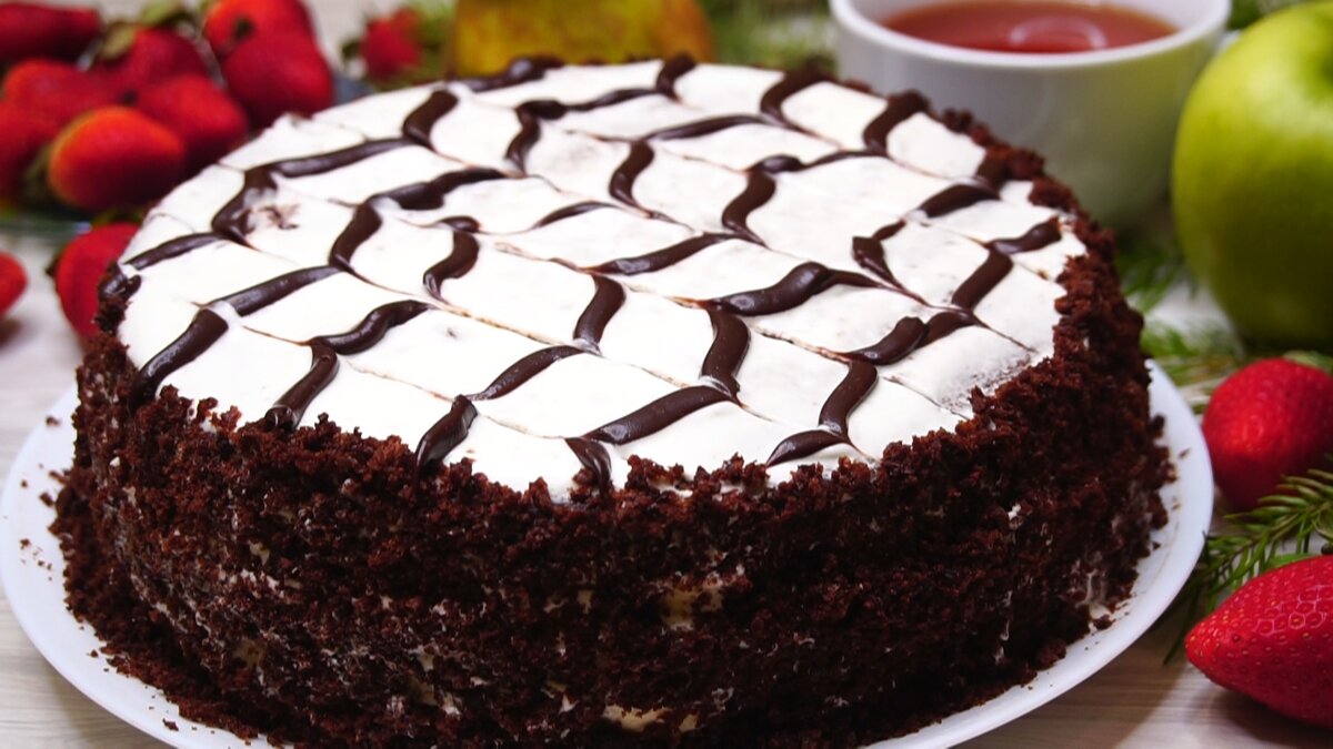 Торт Шоколадный с банановой прослойкой выпечка,десерты,кулинария,сладкая выпечка,торты
