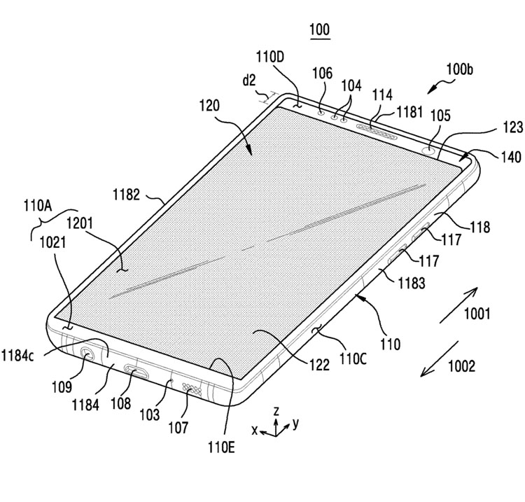Samsung запатентовала уникальный смартфон с гибким выдвигающимся экраном