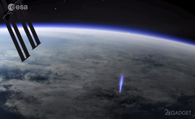 МКС зафиксировала уникальные молнии над поверхностью Земли видео,МКС,молнии,наука,технологии