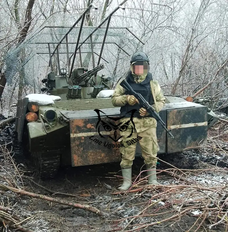 Доработанная российскими военными БМП-1У в зоне СВО
