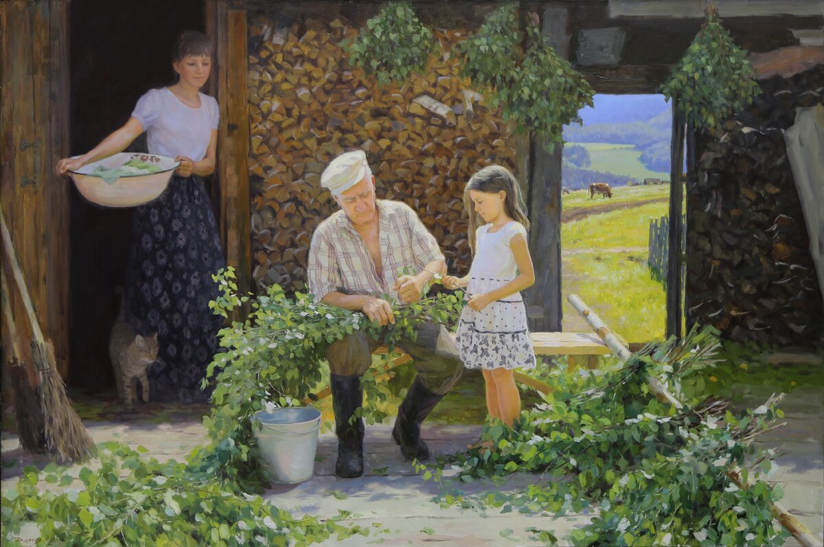 «Веники», 2018, холст, масло