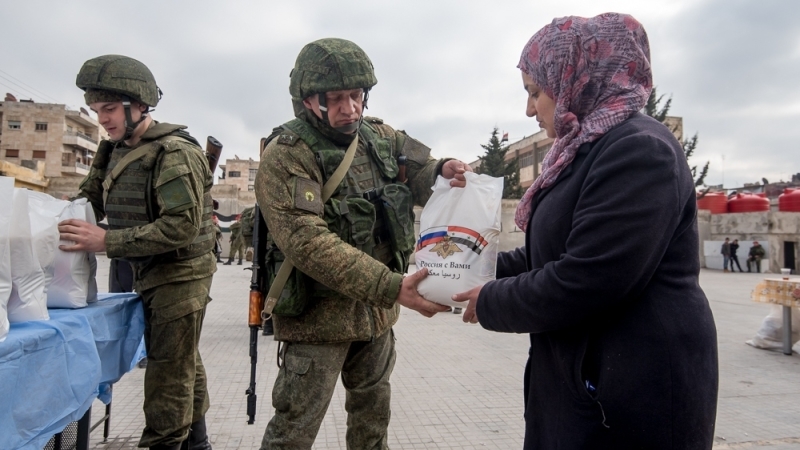 Сирия: российские военные доставили гумпомощь в Алеппо, Дамаск и Латакию