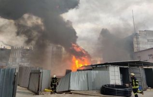 Рыночный пожар в Киеве