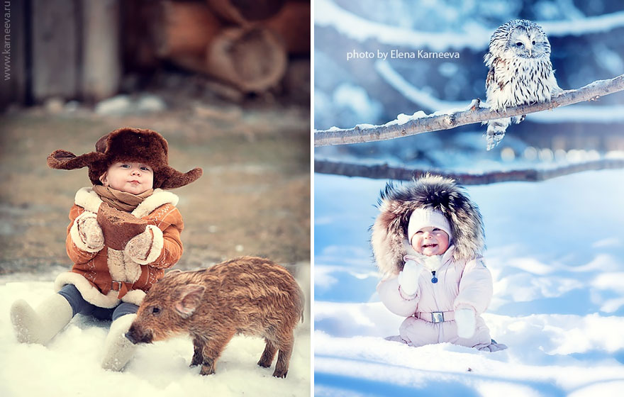 Сказочные 
фотографии детей
с животными