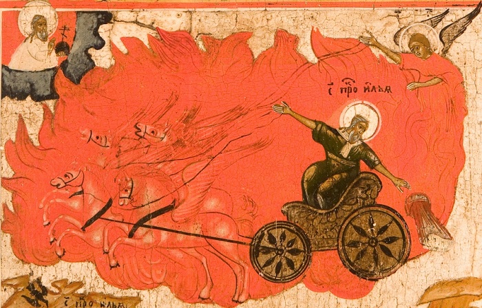 Илья Пророк в огненной колеснице.
