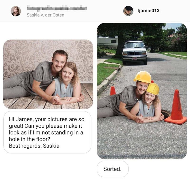 Фотошопер переделывает снимки подписчиков, как они просят — и выполняет просьбы до смешного технологии,фотошоп,юмор и курьезы