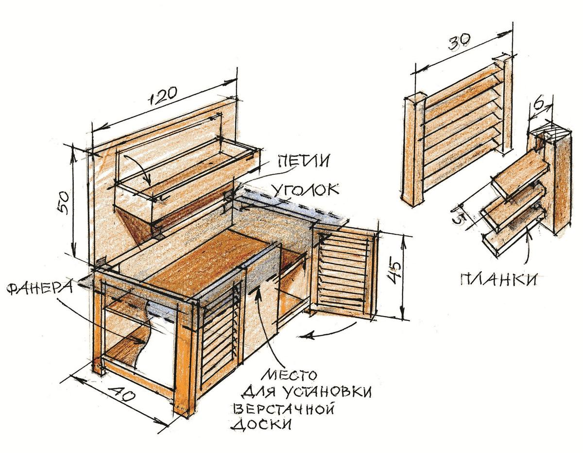 Мебель из поддонов для дачи чертежи своими руками
