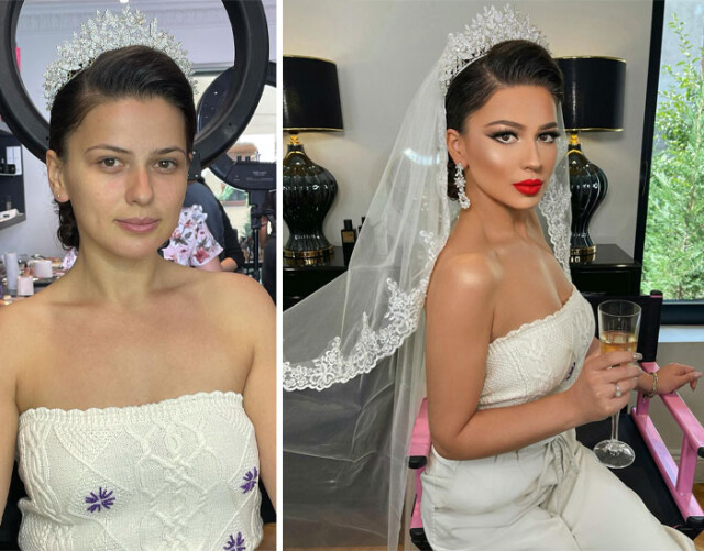 Девушки до и после свадебного макияжа от косовского визажиста Арбера Бютюки Arber, Bytyqi, лучших, предлагаем, взглянуть, несколько, новых, свадебных, образов, Арбера, благодаря, Создание, счастливой, которым, обычные, девушки, женщины, превращаются, настоящих, принцесс