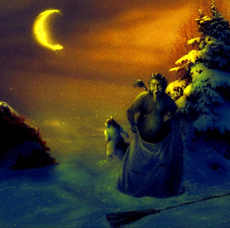 Как тут не вспомнить несравненного Николая Васильевича Гоголя и его "Ночь перед Рождеством"? Фото с сайта demiart.ru, обработано автором 