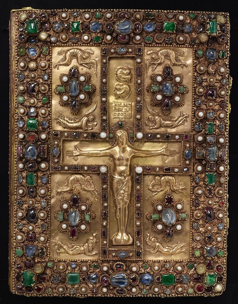 Передняя обложка, Линдау Евангелия , ок. 875 драгоценности, книги, обложки, рукописи, средневековье