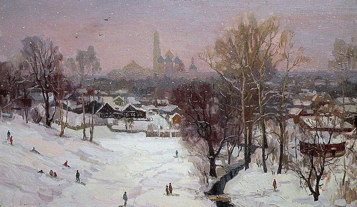 «Зимние забавы», 2000,  холст, масло