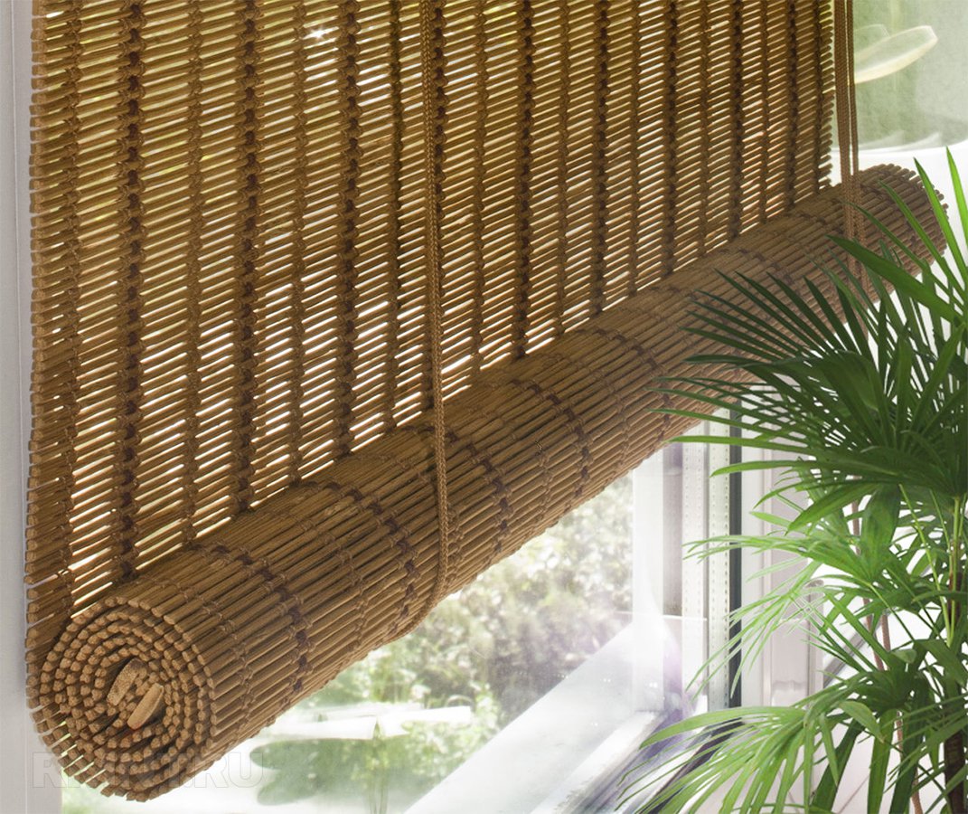 Рулонные жалюзи из бамбука