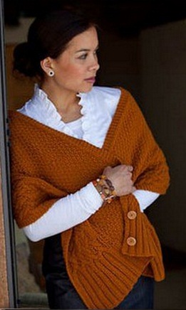 Шаль - жилет спицами