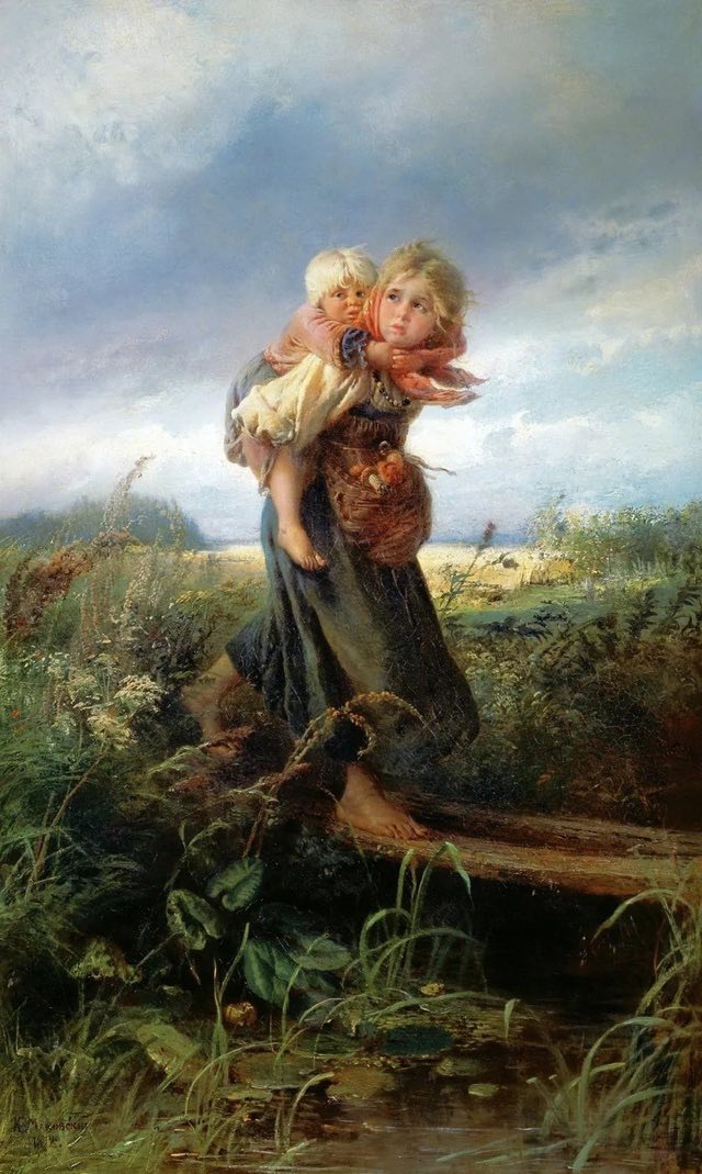 Маковский, «Дети, бегущие от грозы» 1872 г