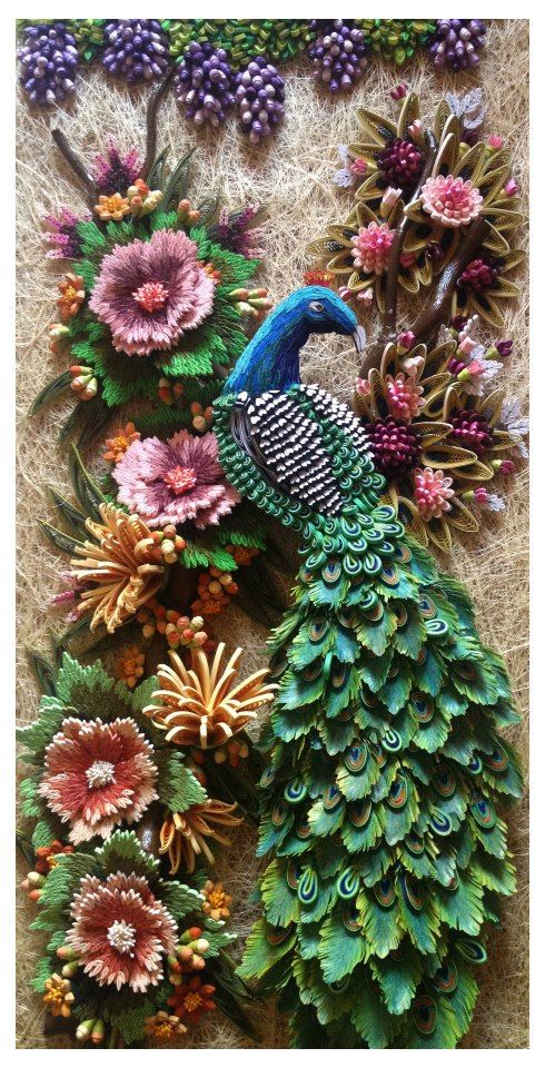 Peacock in paper quilling