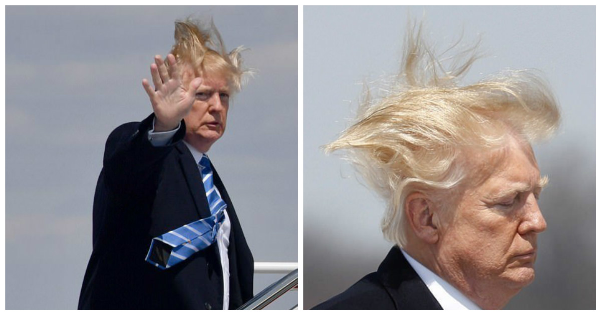 Волосы президента США живут собственной жизнью