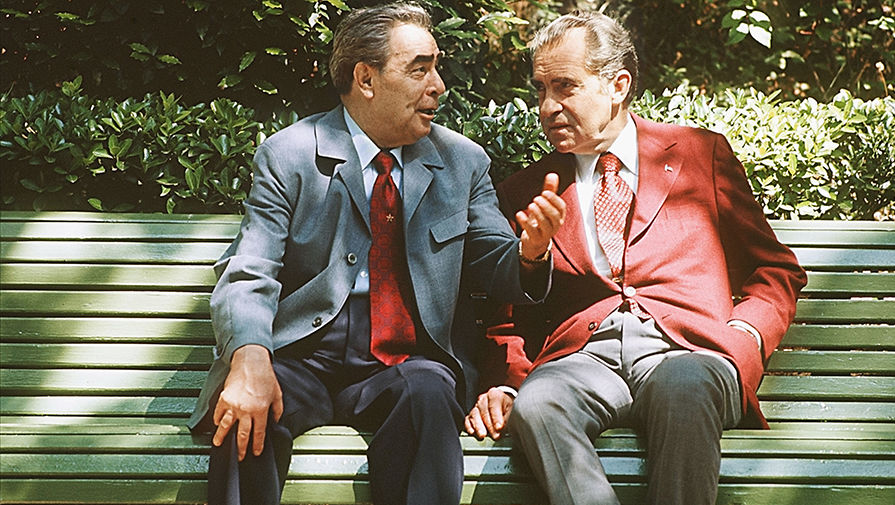 Леонид Брежнев с президентом США Ричардом Никсоном