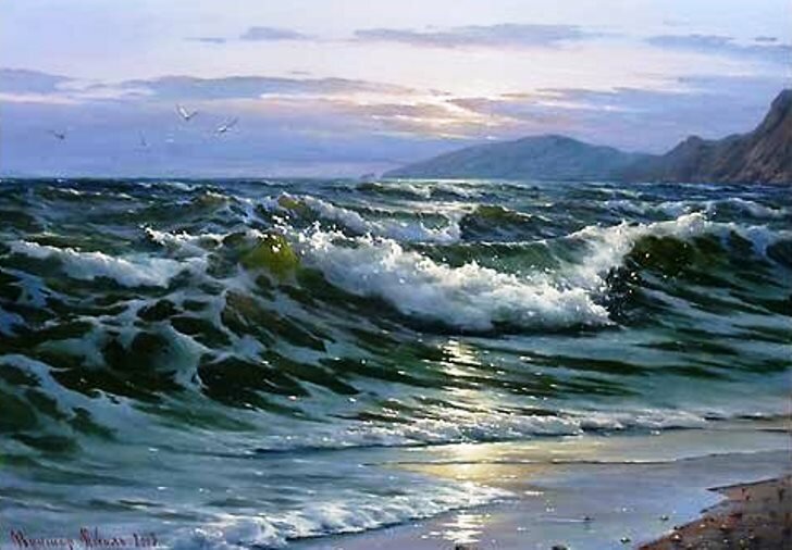 Виктор с детства любил рисовать море и часто бывал в Крыму на пейзажах.