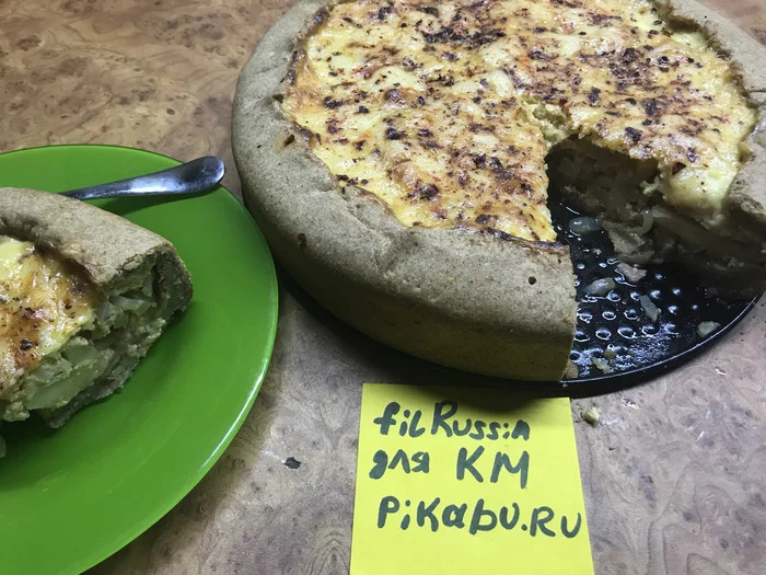 Шарлотка с беконом и луком - мужской вариант грамм, тесто, перца, Добавьте, терке, чайной, минут, перец, бекон, следующий, яйцами, ложки, мускатного, теста, начинку, сделать, добавил, шарлотку, распределим, рынке