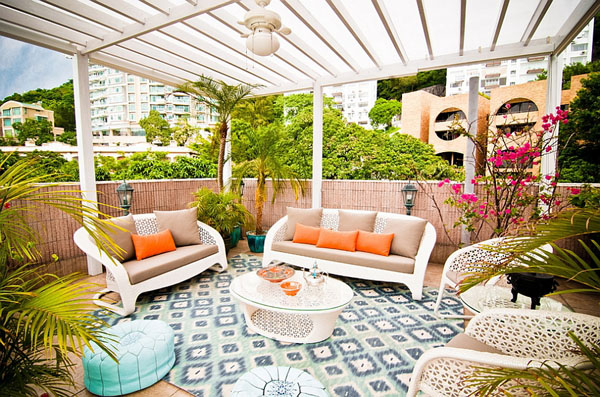 Яркие краски зоны отдыха в марокканском стиле для дома и дачи,интерьер
