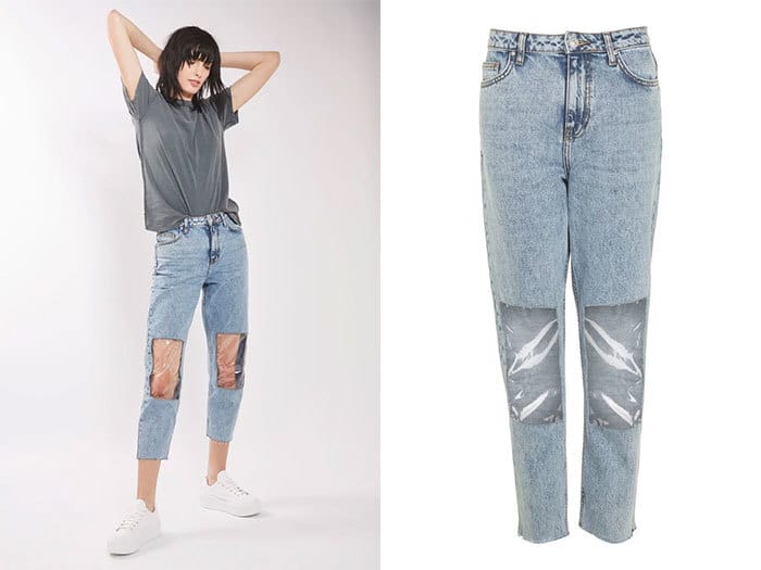 Clear Panel Mom Jeans
