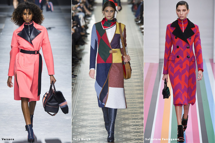 Модели в ярких пальто - модные тенденции осень 2016, зима 2017