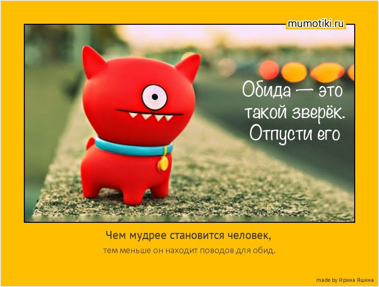  Чем мудрее становится человек, тем меньше он находит поводов для обид.