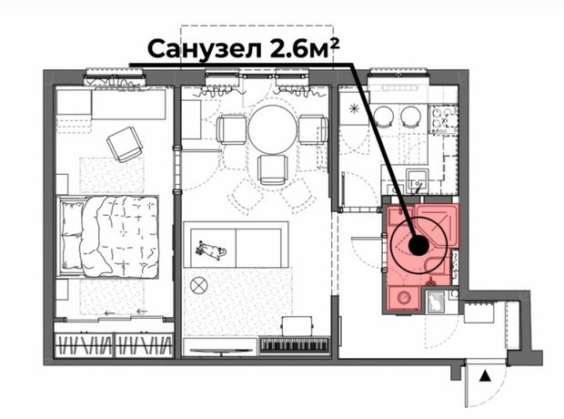 Как в старой хрущевке оформили крошечный санузел 2,6 м² шкафчик, хранения, стиральной, разместили, установили, санузла, душевую, поэтому, машины, ремонтаСправа, функциональнымФото, компактным, одновременно, получился, Санузел, кухне, Дизайнер, стоит, газовая, кстати