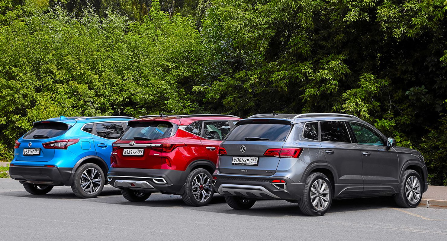 Volkswagen Taos, Kia Seltos, Nissan Qashqai: как светят? Что с навигацией?