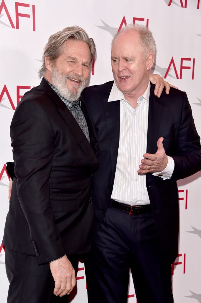 Actors Jeff Bridges (L) and John Lithgow attend the 17th annual AFI Awards at Four Seasons Los Angeles at Beverly Hills on January 6, 2017 in Los Angeles, California. 