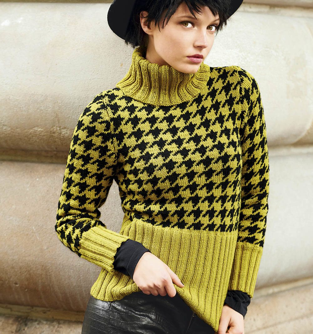 Узор «Гусиные лапки» в технике ленивого жаккарда: в стиле Коко Узор «Гусиные лапки» в технике ленивого жаккарда: в стиле Коко идеи,одежда,рукодельнице на заметку,своими руками,узор гусиные лапки