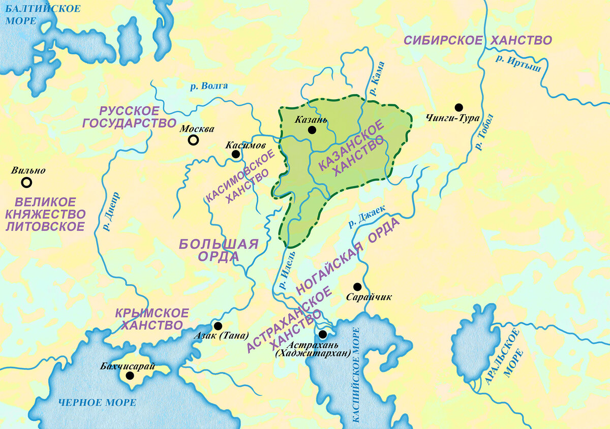 Россия и татарские Орды(ханства) в 30-х годах  XVI века