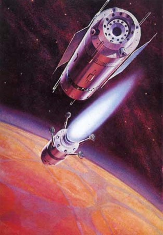 ​Картина А. Леонова и А. Соколова «Посадка на Марс» (1971) - «Вперёд — на Марс!» | Warspot.ru