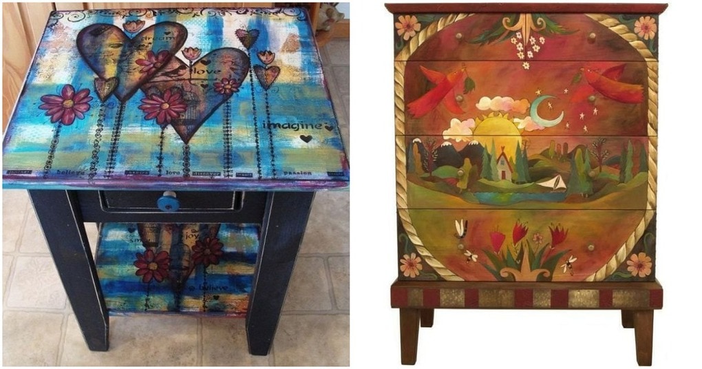 Креативные идеи преобразить старую мебель с помощью росписи