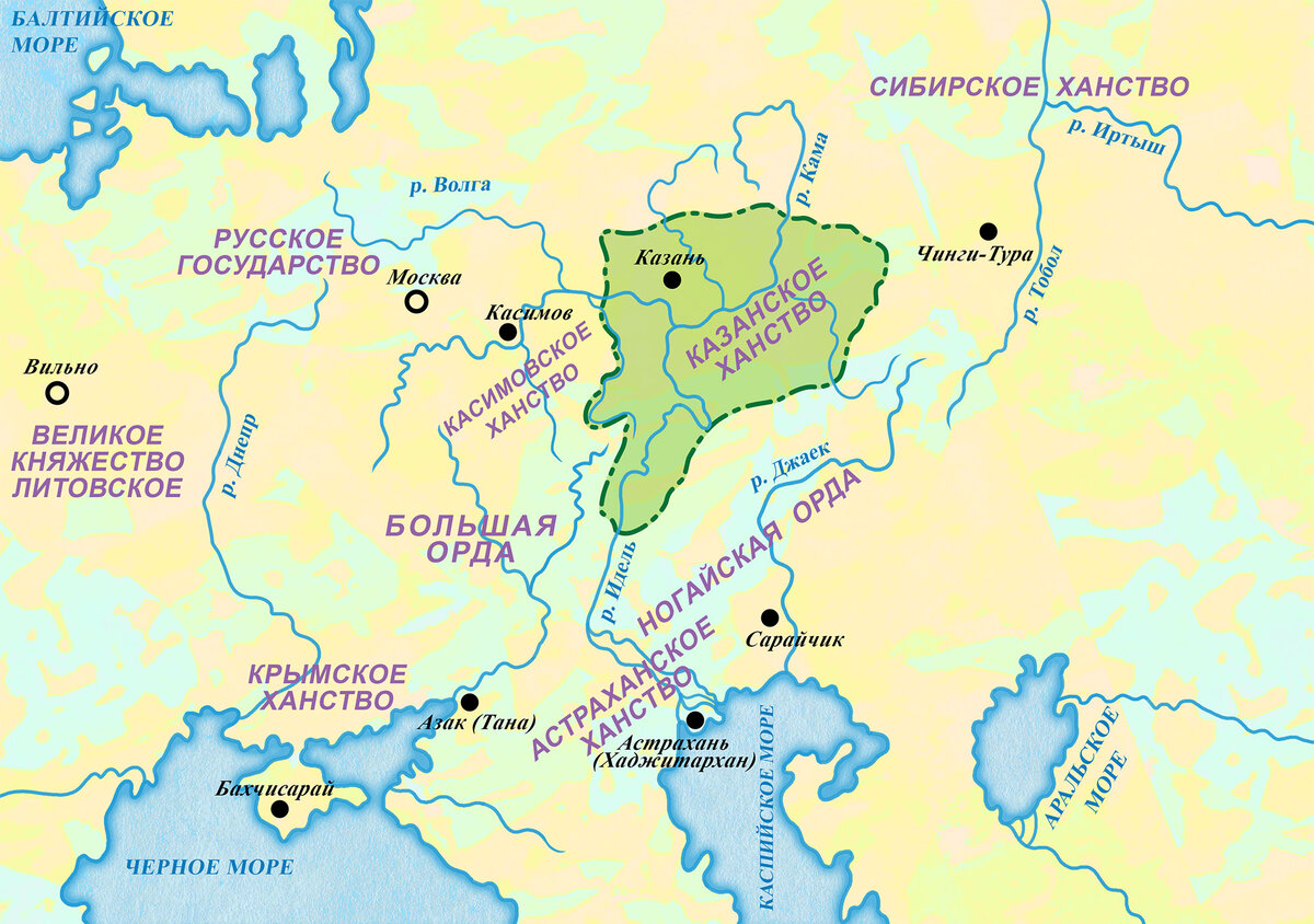 Моря черное каспийское балтийское. Казанское ханство на карте 16 века. Казань на карте древней Руси 16 век. Казанское Астраханское ханство в 16 веке. Карта Казанского ханства в 16 веке.