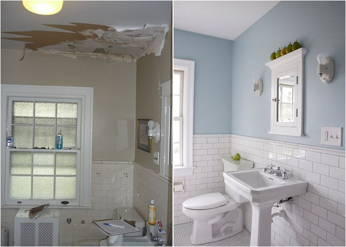 Потрясающие превращения 19 ванных комнат: фото до и после для дома и дачи,интерьер